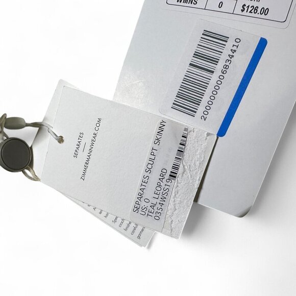 Zimmermann Women's Teal Leopard Bikini Swim Bottoms US 2 - 4 NWT #2 - Picture 6 of 6